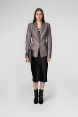 Charlotte - Grey Leather Jacket