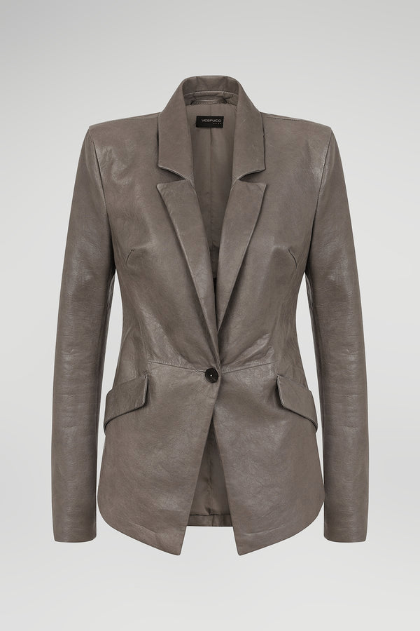 Charlotte - Grey Leather Jacket