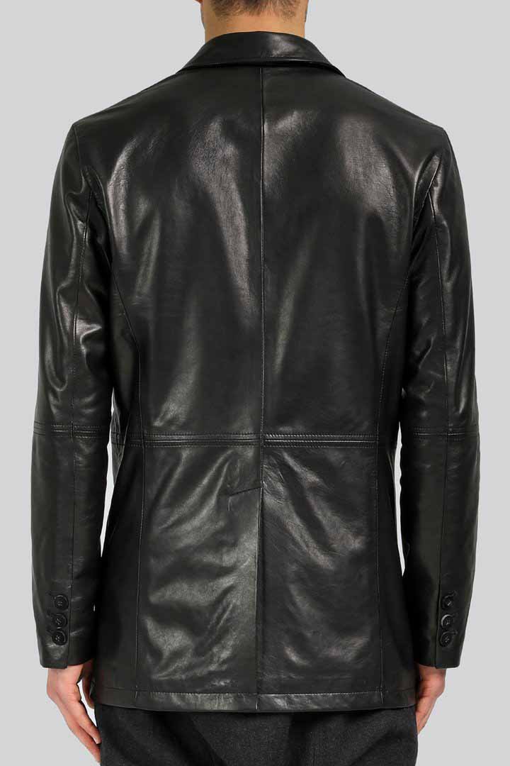 Bruno - Black Leather Coat