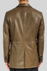 Bruno - Brown Tobacco Leather Coat
