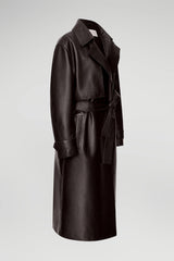 Isabelle - Brown Bitter Leather Coat