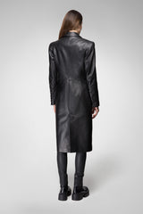 Rachel - Black Leather Coat