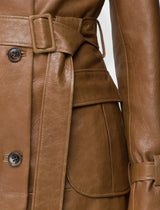 Christy - Camel Leather Coat