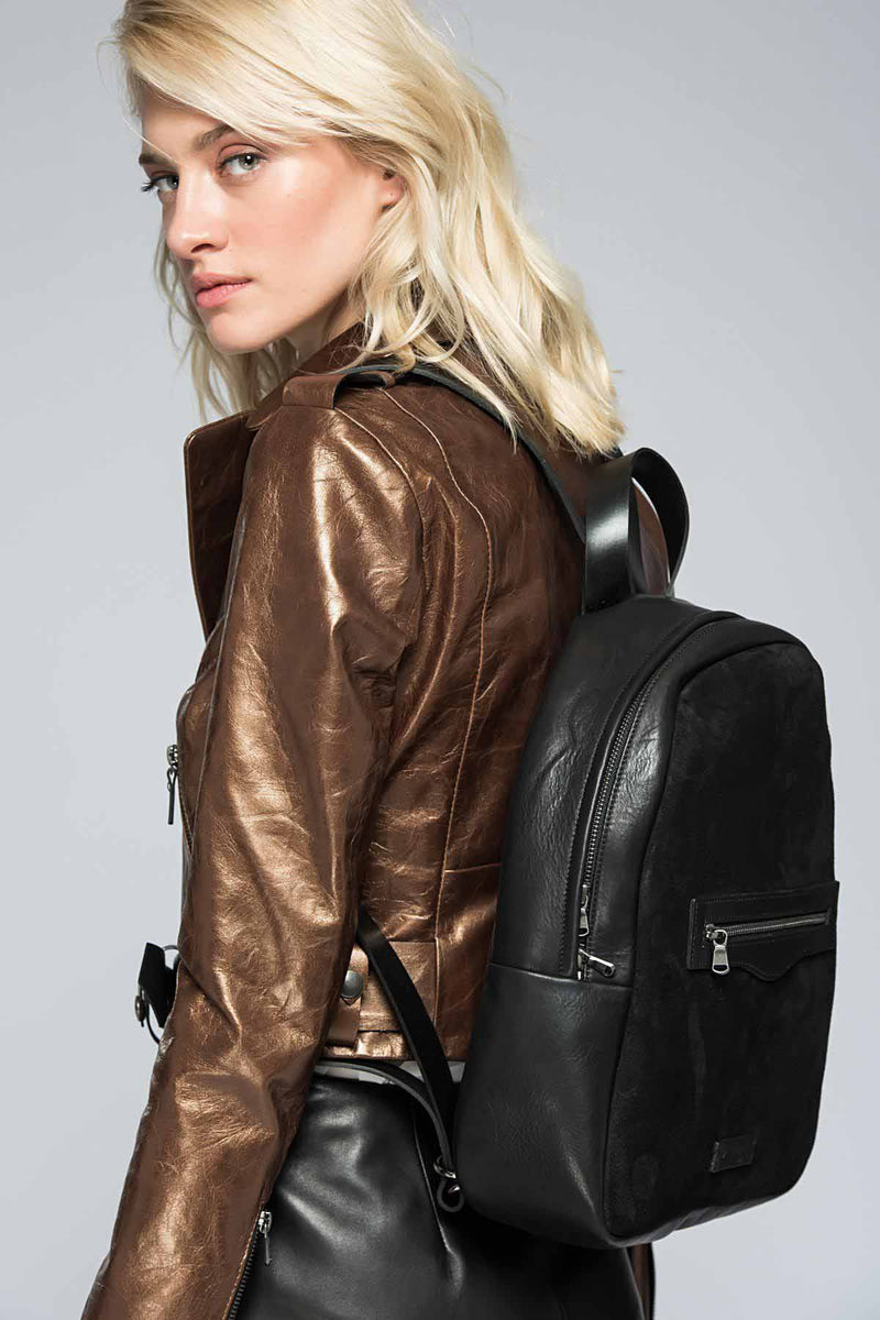black leather backpack with zippers Commuter laptop sleeve New Ripstop Side Entry Backpacks