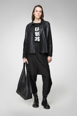 Kiera - Black Leather Shirt