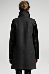 Eva - Grey Anthracite Wool Coat