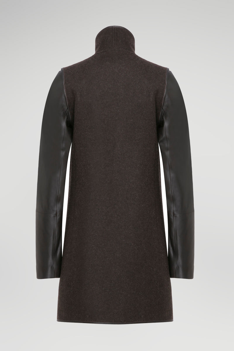 Eva - Brown Beige Wool Coat