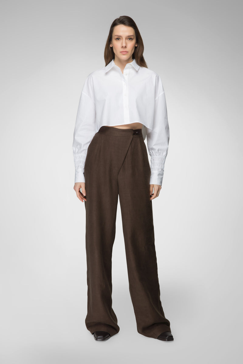 Joana - Brown Bitter Linen Pant – V S P