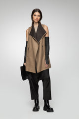 Zoe - Beige Brown Wool Vest