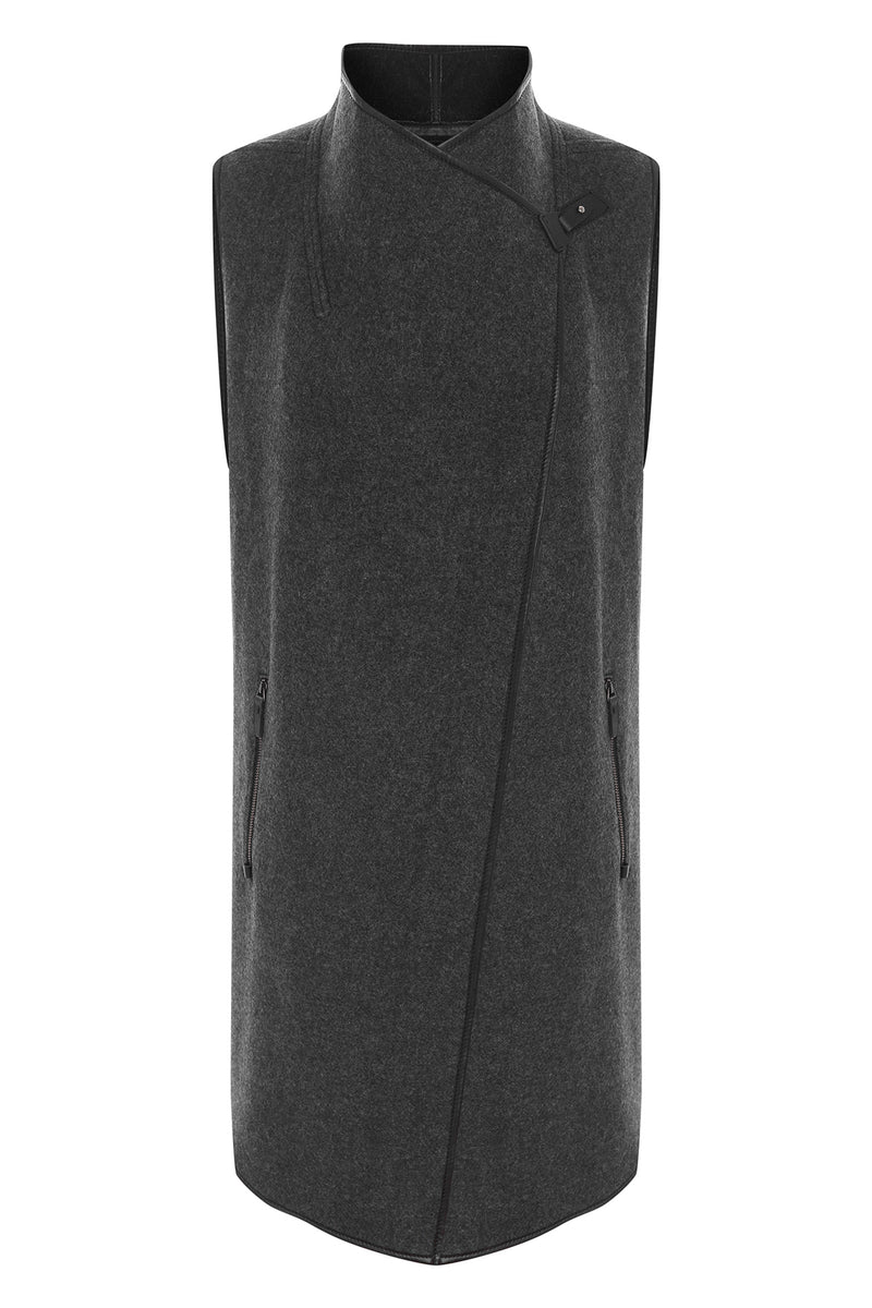 Zoe - Grey Anthracite Wool Vest