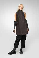 Zoe - Brown Beige Wool Vest