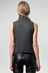 Mia - Grey Anthracite Wool Vest