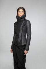 Cora - Anthracite Shearling Jacket
