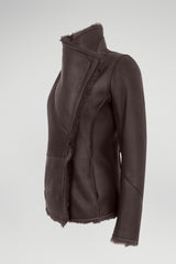 June - Brown Anthracite Shearling Jacket