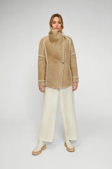 Meredith - Sand Beige Shearling Jacket