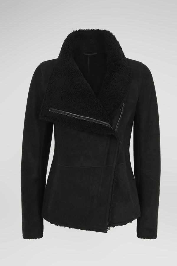 Agnes - Black Shearling Jacket
