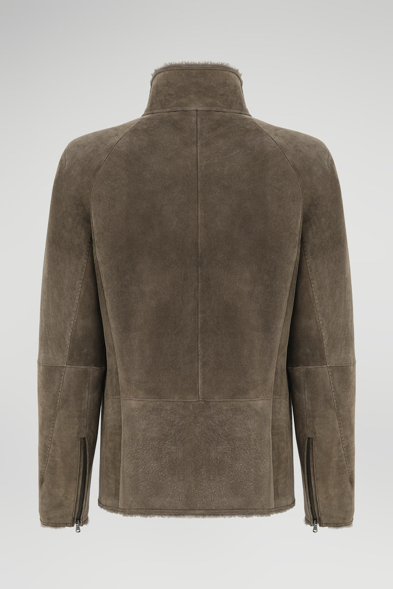 Leo - Grey Stone Shearling Jacket