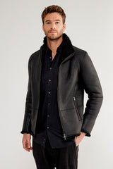 Leo - Black Shearling Jacket