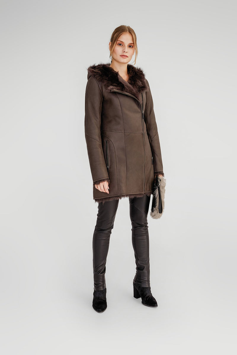 Amelie - Manteau en peau lainée