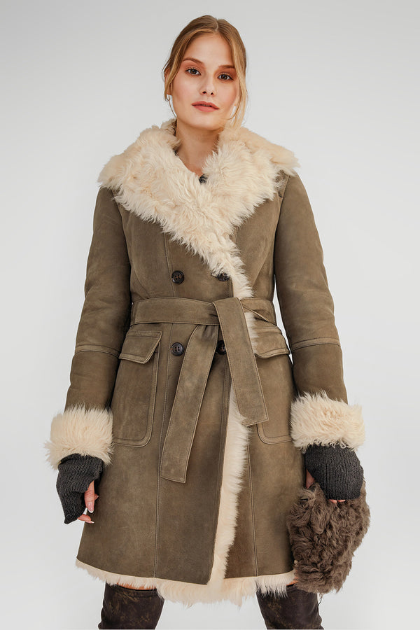 Amira - Manteau en peau lainée