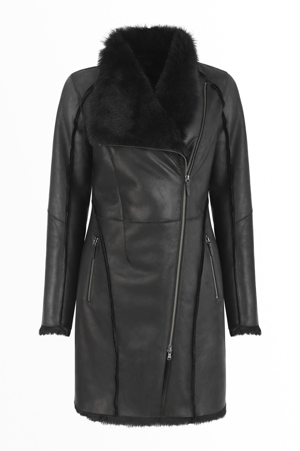 Pearl - Black Shearling Coat – V S P