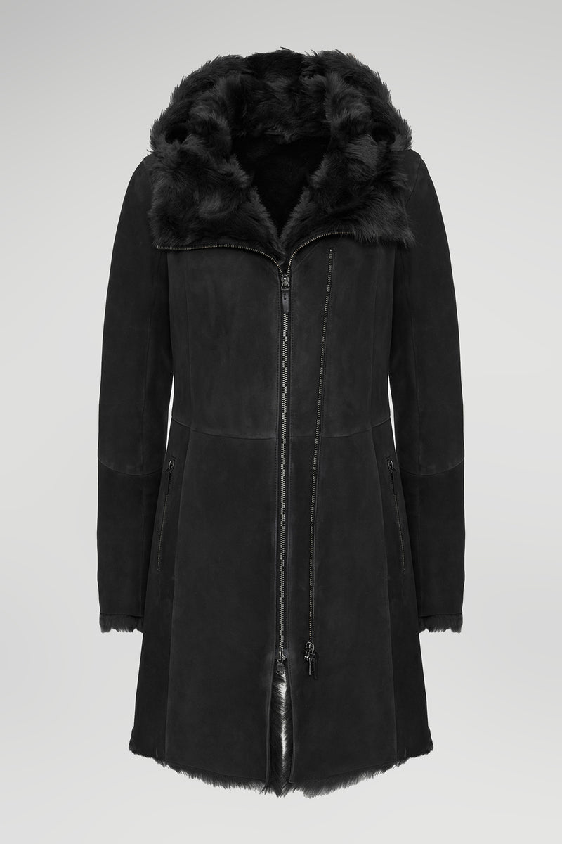 Maisie - Anthracite Shearling Coat