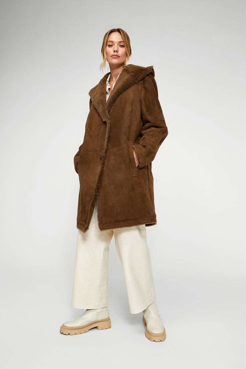 Serenity - Manteau en peau lainée