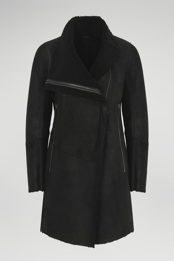 Chantal - Black Shearling Coat
