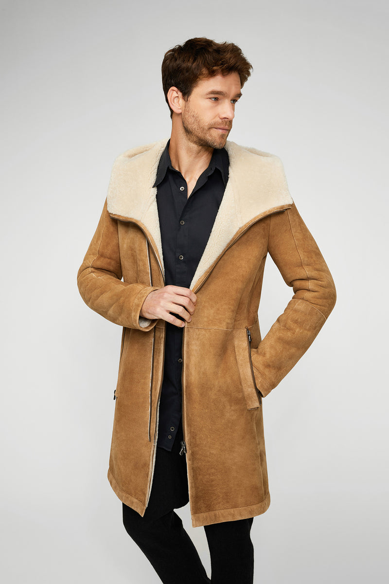 Liam - Manteau en peau lainée