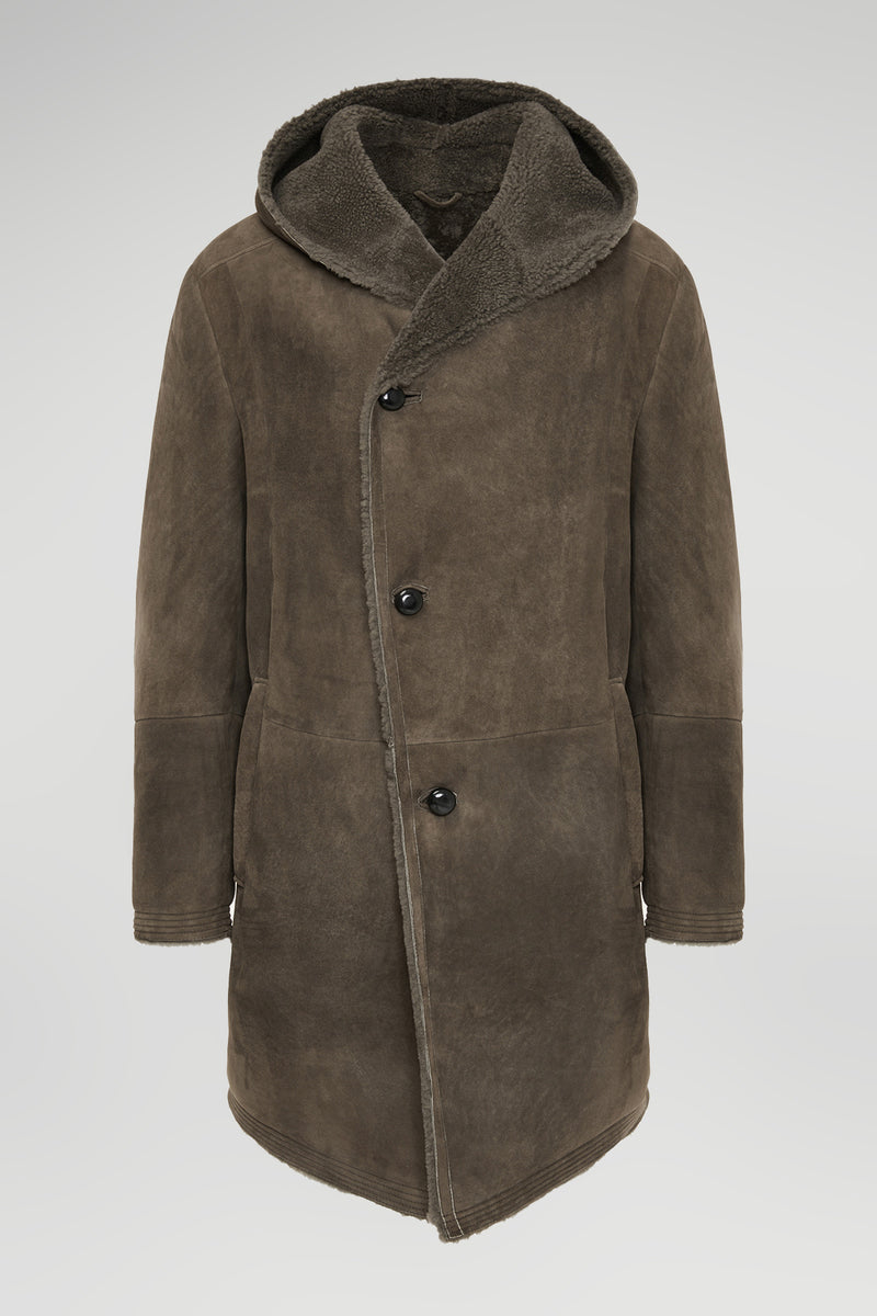Aiden - Grey Shearling Coat