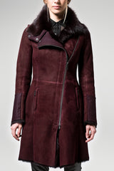 Lauren - Bordeaux Shearling Coat