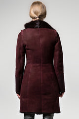 Lauren - Bordeaux Shearling Coat