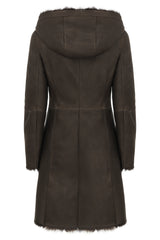 Tessa - Brown Anthracite Shearling Coat
