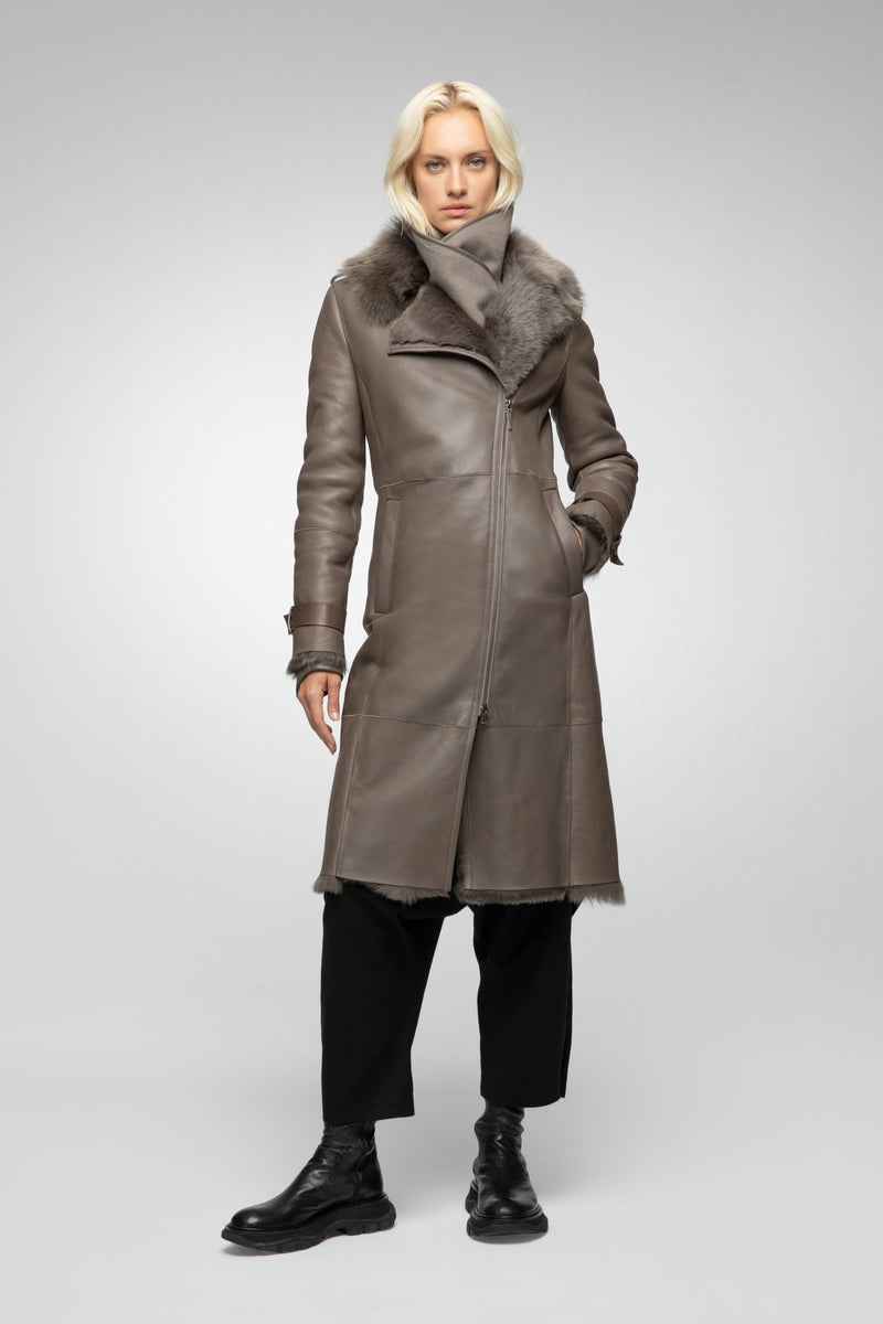 Harmony - Manteau en peau lainée