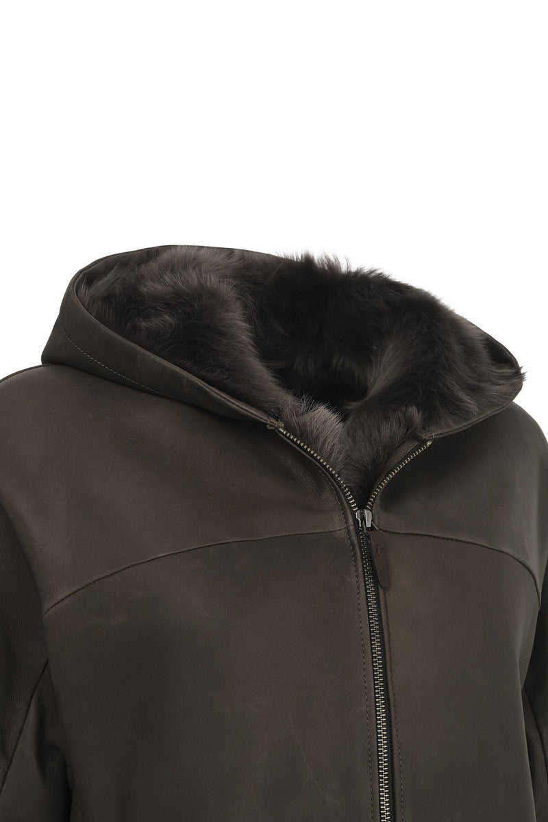 Josephine - Brown Anthracite Shearling Coat