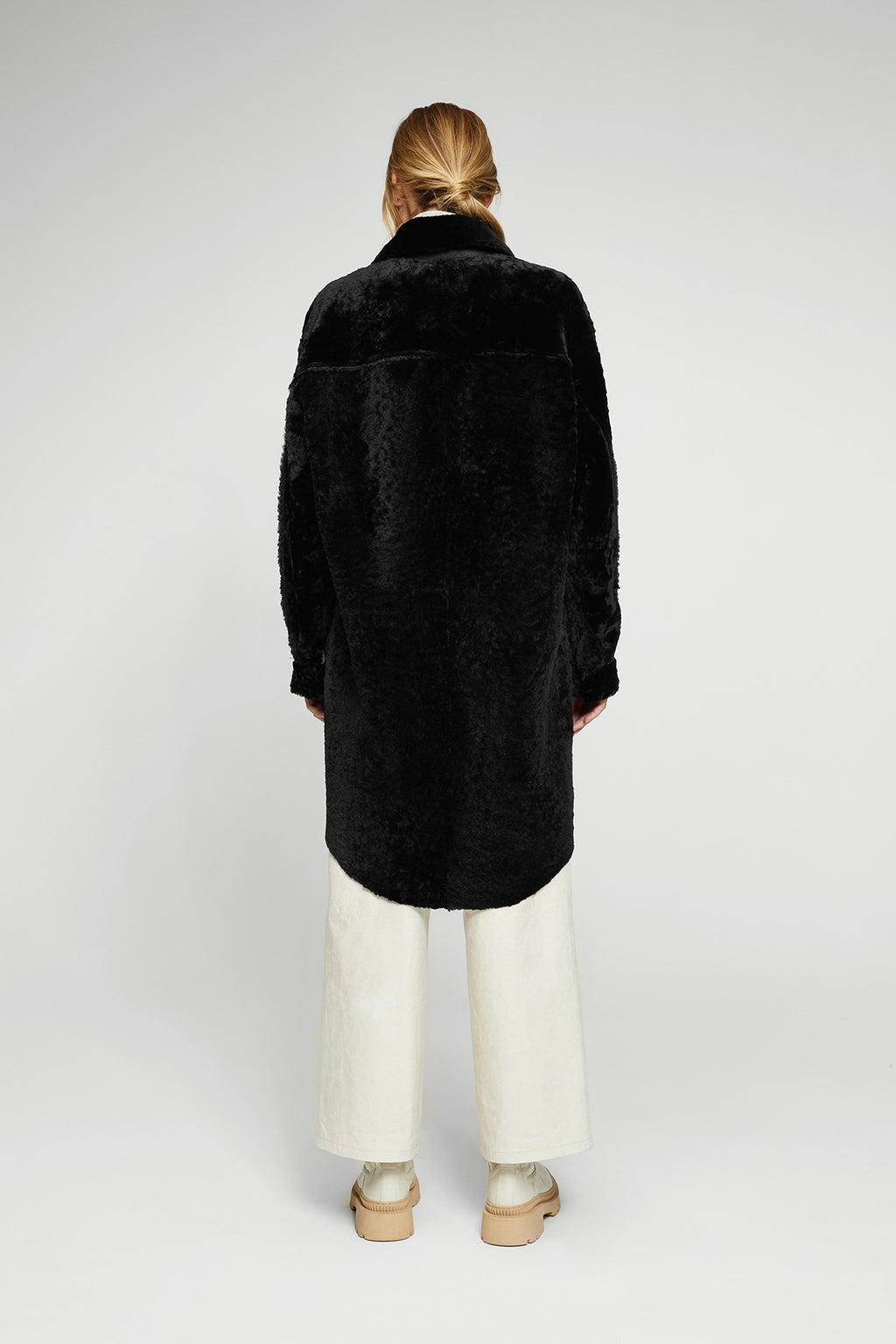 Gianna Black Shearling Coat V S P