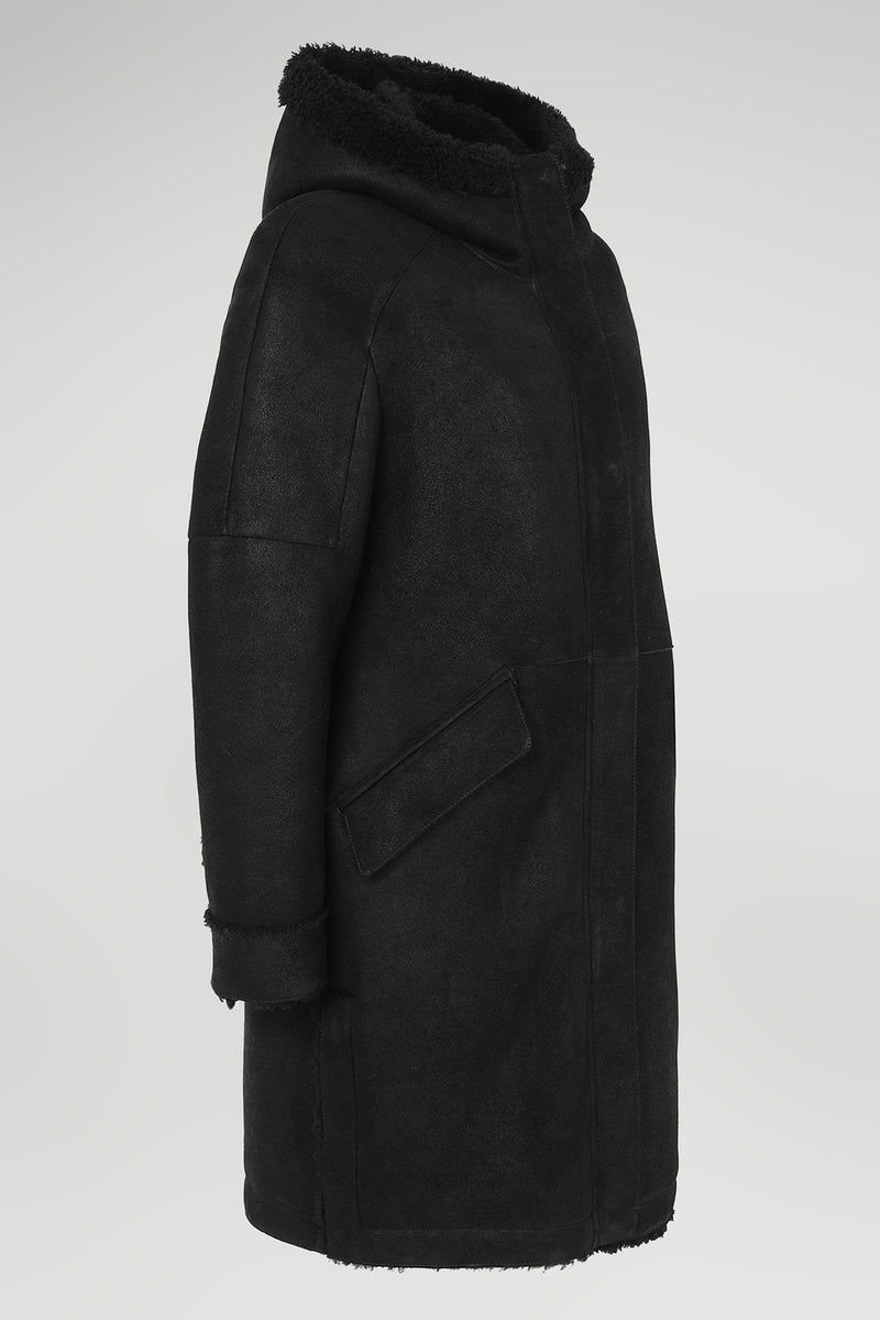 Adelyn - Black Shearling Coat