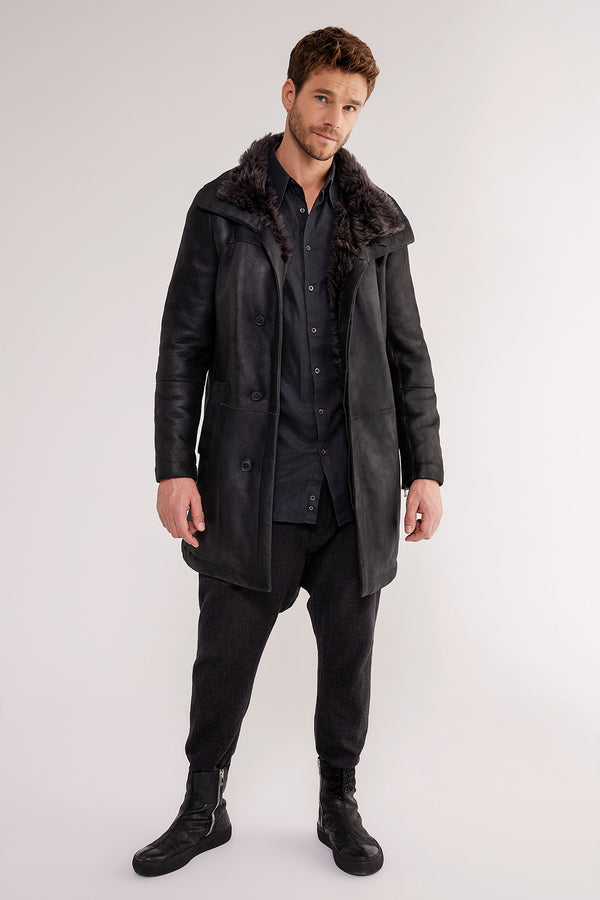 Henry - Anthracite Shearling Coat