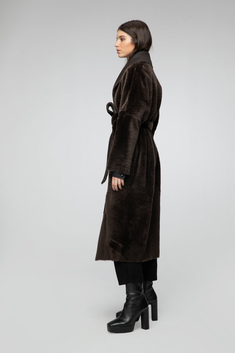 Gaby - Manteau réversible peau lainée