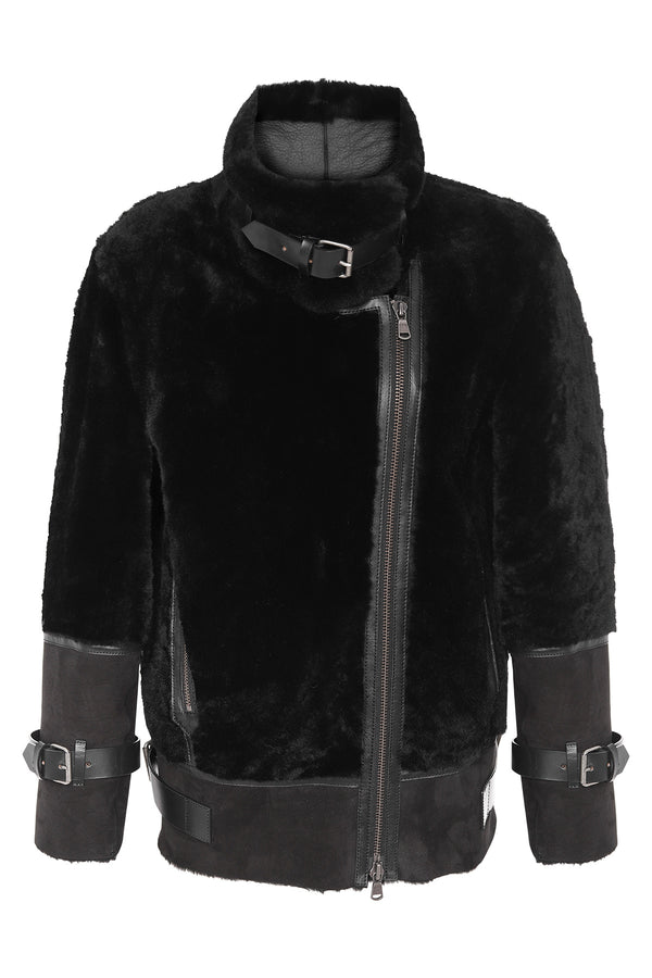 Piper - Black Shearling Jacket