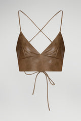 Vicky - Tobacco Leather Top