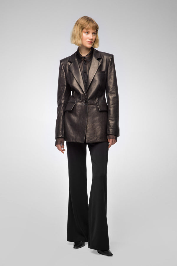 Veronica Beard // Navy & Black Wool Leather Jacket – VSP Consignment