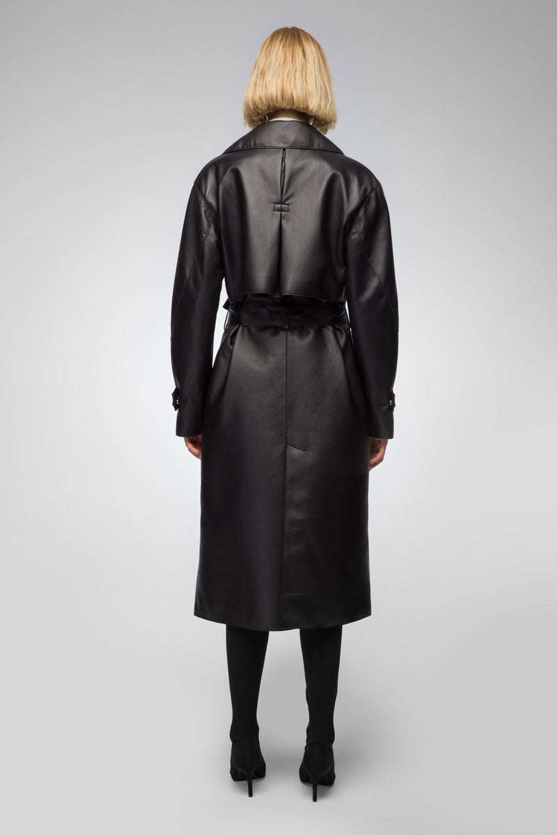 Isabelle - Black Leather Coat