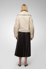 Marion - White Shearling Jacket
