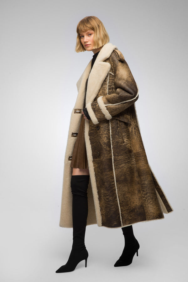 Morgane - Manteau en peau lainée