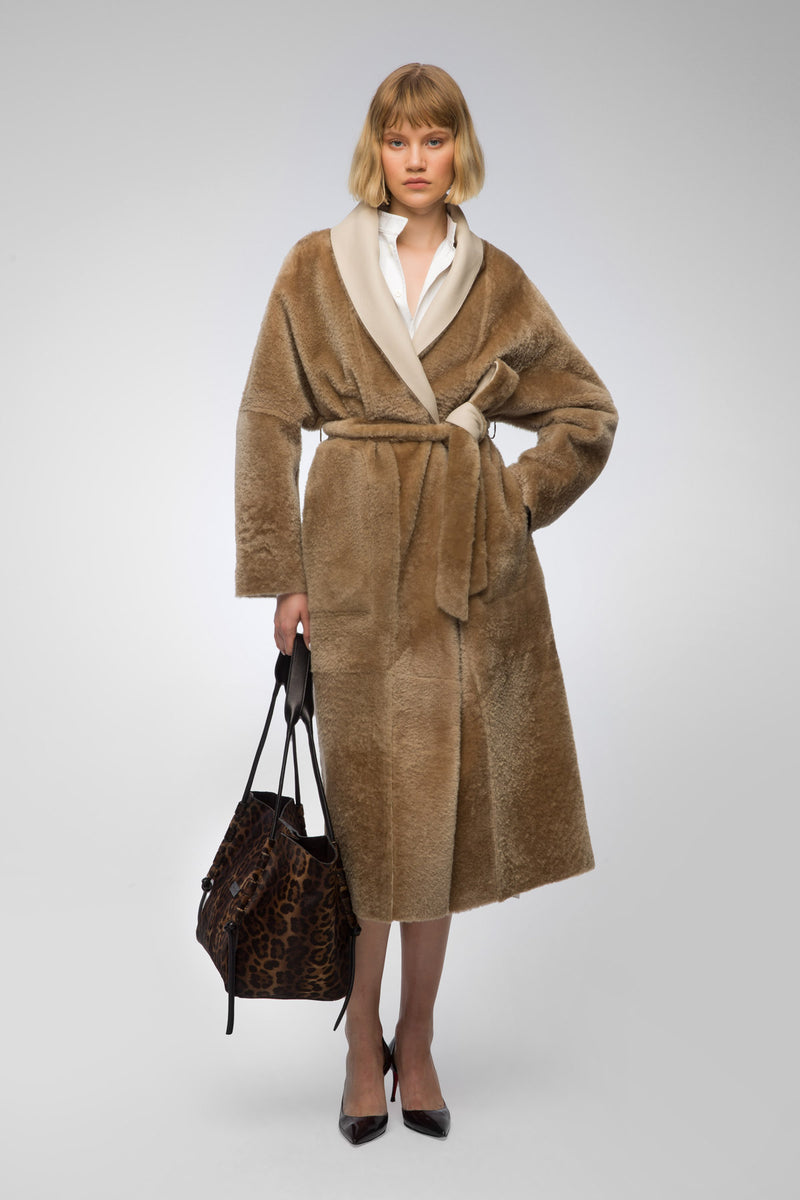 Gaby - Manteau réversible en peau lainée
