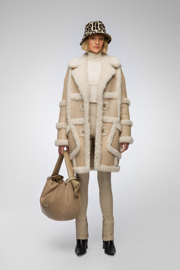 Laury - Manteau en peau lainée