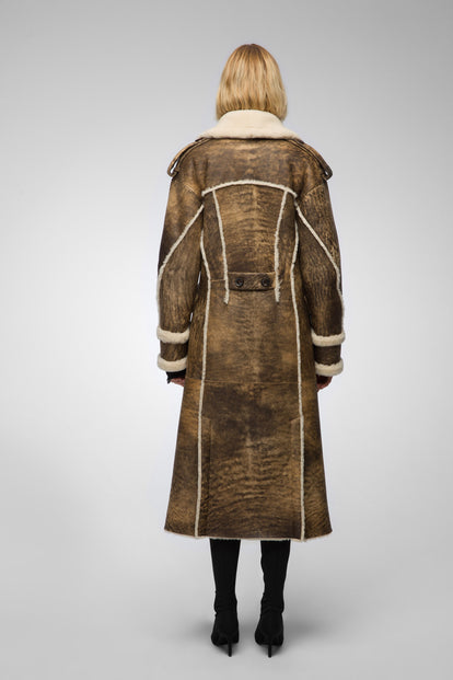 V S P - Morgane - Brown Shearling Coat