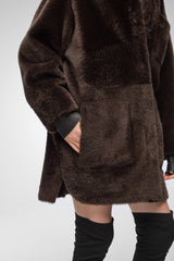 Pauline - Manteau réversible en peau lainée