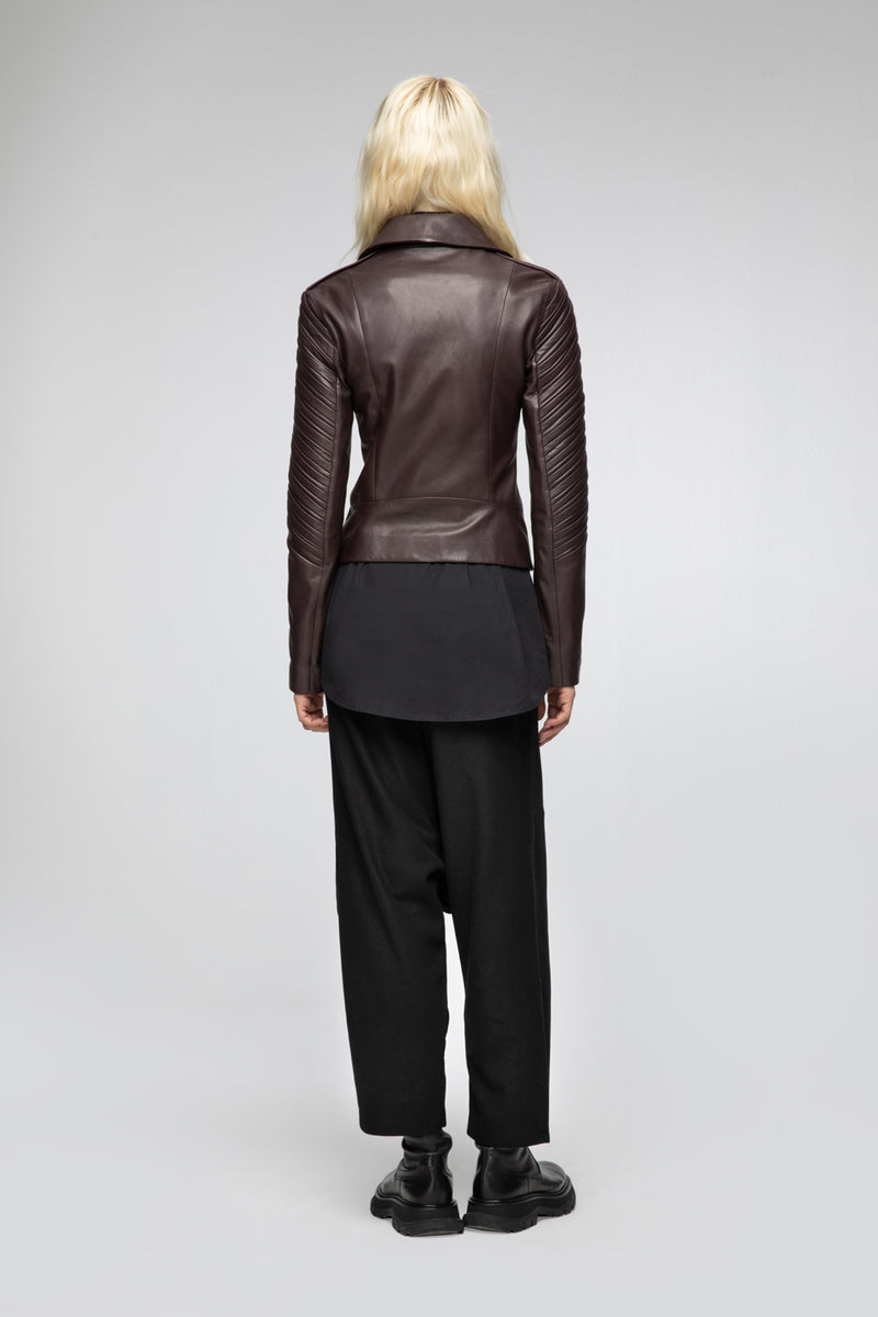Alya - Bordeaux Leather Jacket